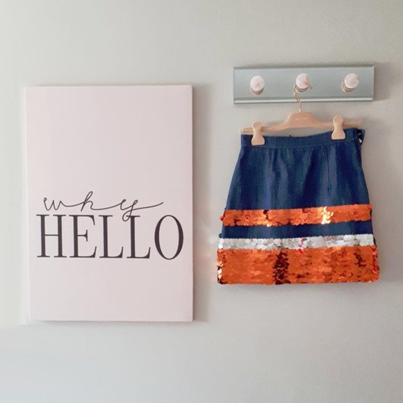 NWT Miu Miu orange silver sequin denim mini skirt - Picture 12 of 16